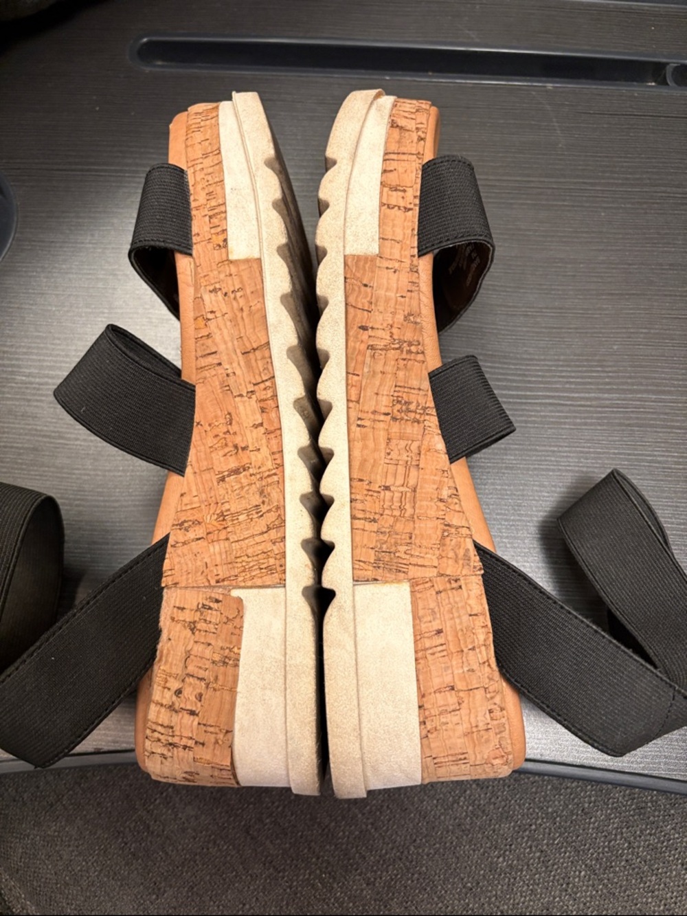 Steve Madden Bandi Elastic Cork Platform Wedge Sandal - Picture 5 of 6